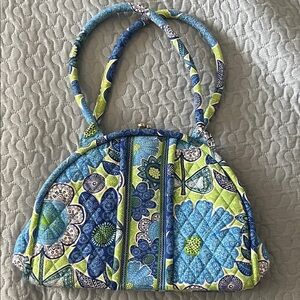Vera Bradley Vibrant Blue and Green Patterned Shoulder Bag